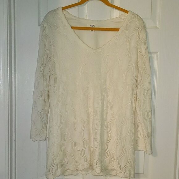 Cato white sweater Sz 18W/20W  EUC - Picture 1 of 6